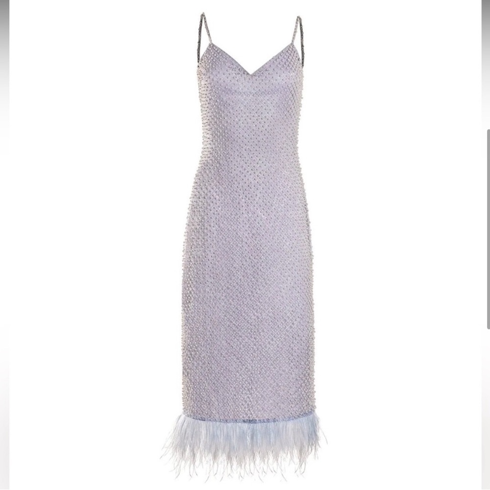 Alamour The Label Carlotta Dress Elegant Silver Evening Dress - Picture 3 of 4